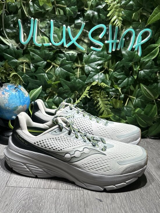 Men’s Saucony Guide 17 Running Shoes Cushion Size 11.5 US White Gray Green - Picture 1 of 9